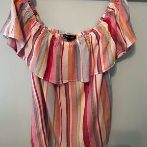 INC Stripe Off the Shoulder Top